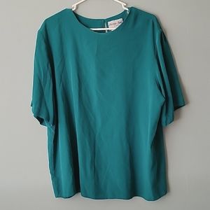 Heritage Road 18W 100% Silk Teal shirt